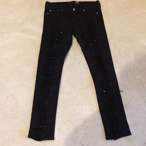 NWOT Love Moschino black studded and ripped jeans